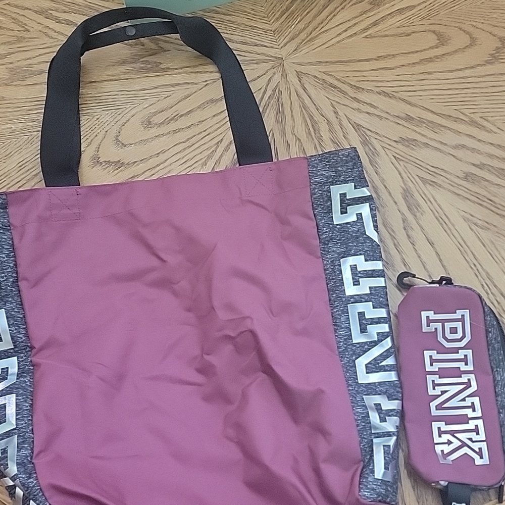 Pink Bag with matching travel pouch.